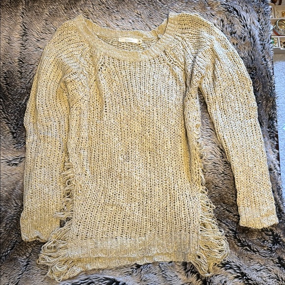 LF brand (Millau) Beige Chunky Knit Crew Neck Sweater - Picture 1 of 3